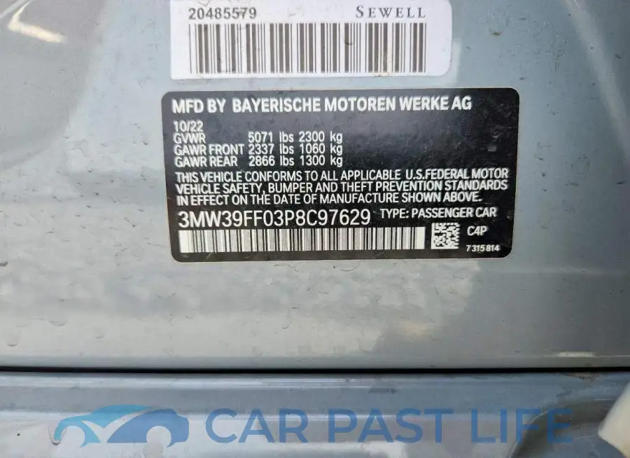3MW39FF03P8C97629# 12