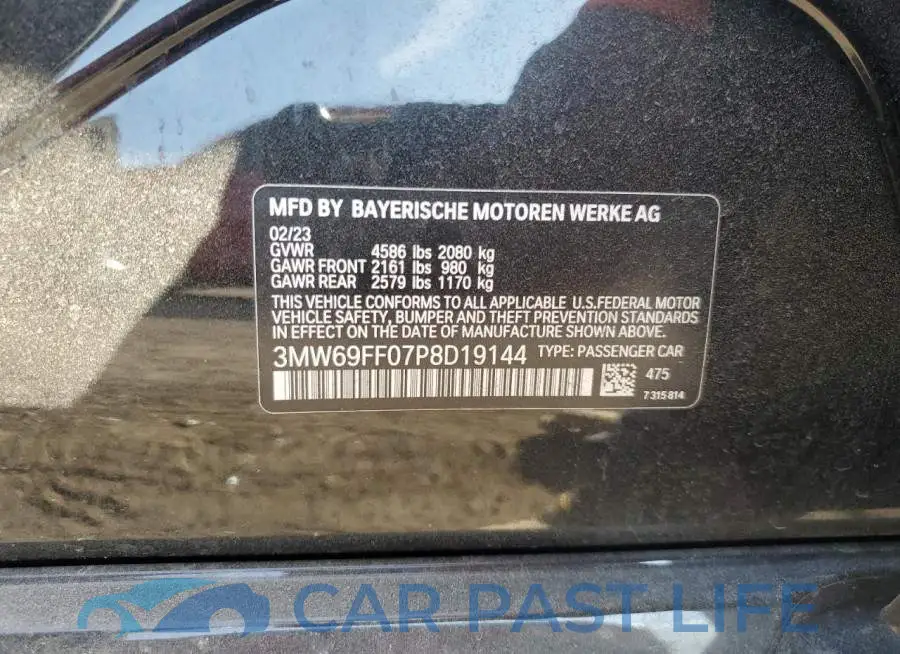 3MW69FF07P8D19144# 12