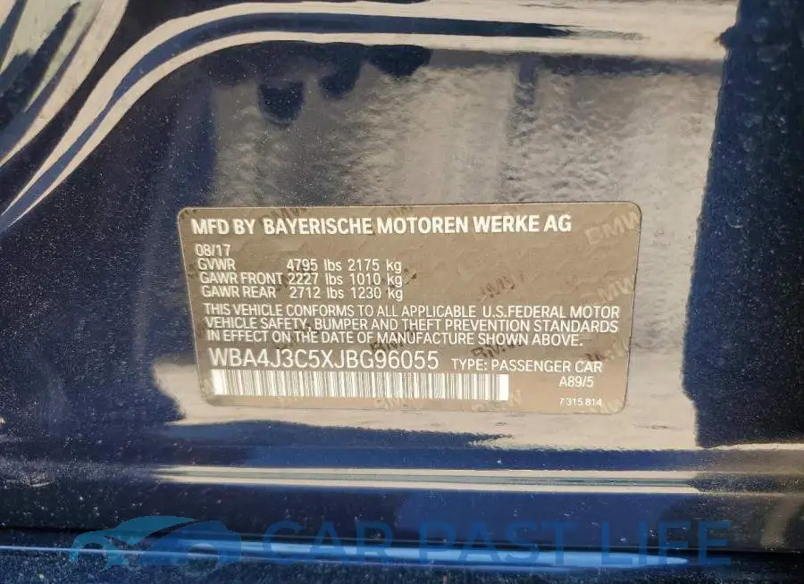 WBA4J3C5XJBG96055# 12