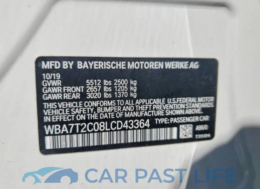 WBA7T2C08LCD43364# 12