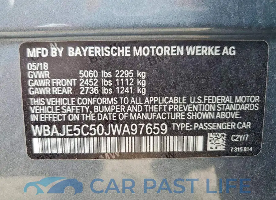 WBAJE5C50JWA97659# 13