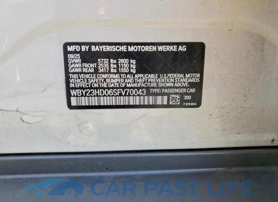 WBY23HD06SFV70043# 12