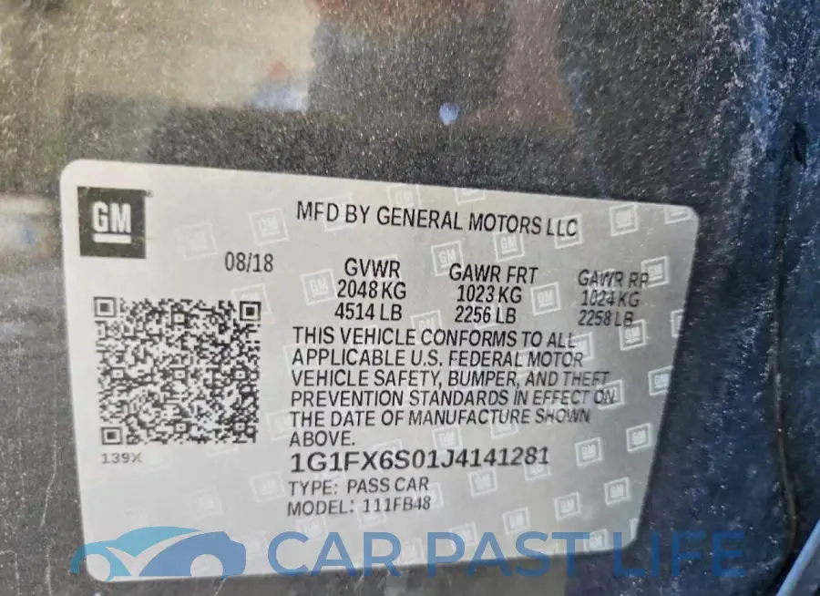 1G1FX6S01J4141281# 13