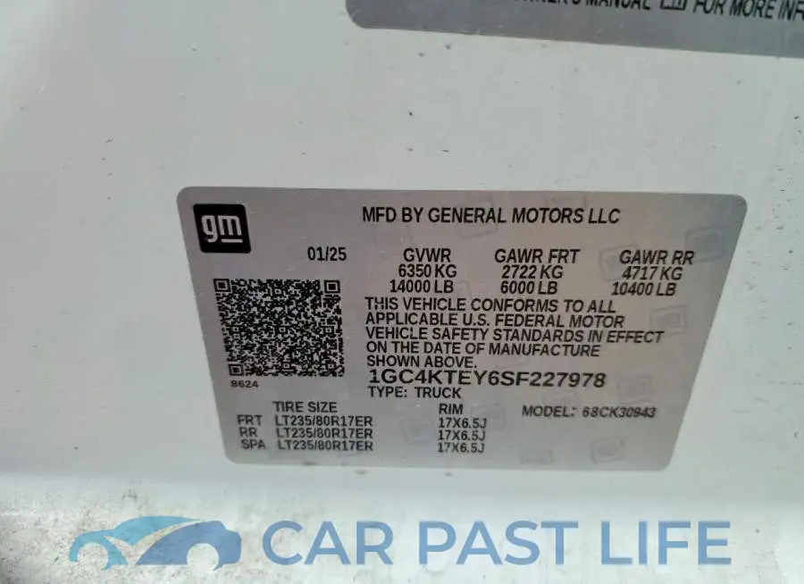 1GC4KTEY6SF227978# 13