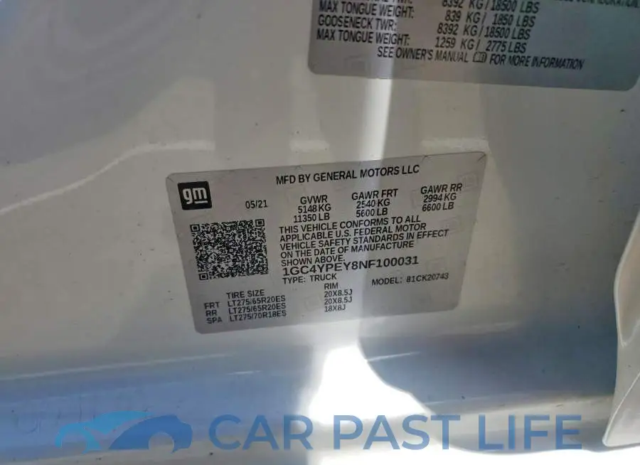 1GC4YPEY8NF100031# 12