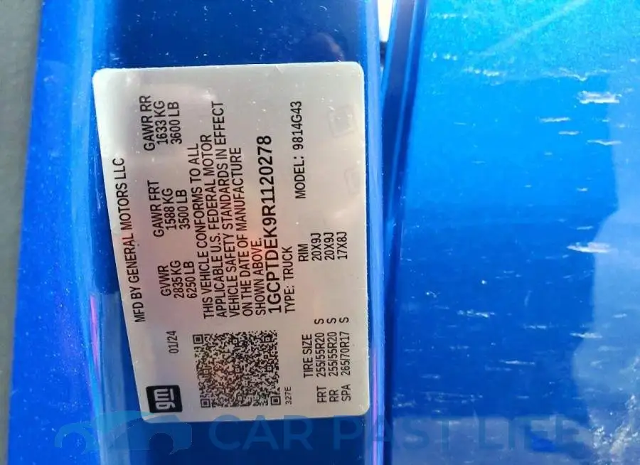 1GCPTDEK9R1120278# 12