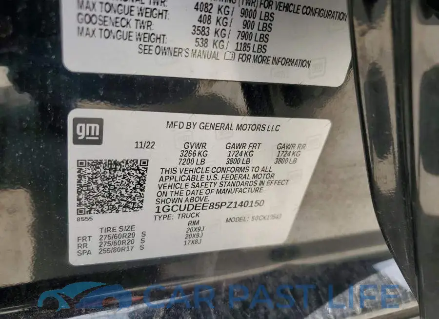 1GCUDEE85PZ140150# 12