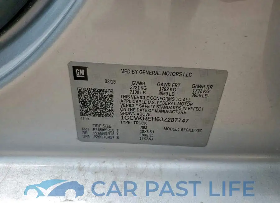 1GCVKREH6JZ287747# 12