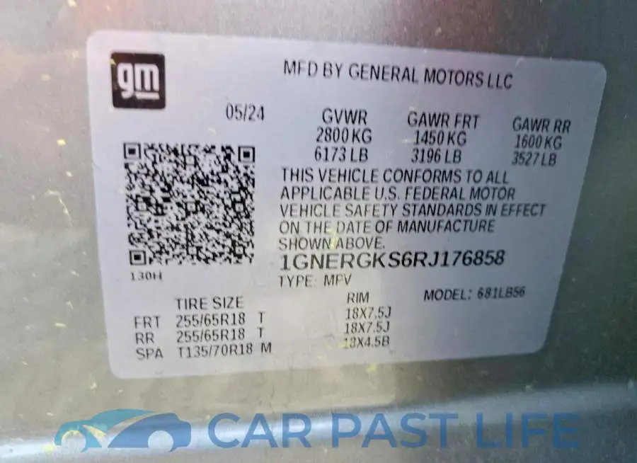 1GNERGKS6RJ176858# 14