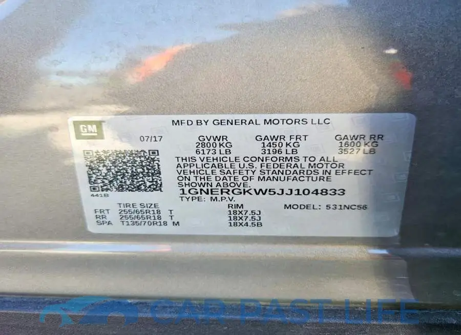 1GNERGKW5JJ104833# 13