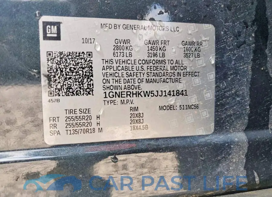 1GNERHKW5JJ141841# 13
