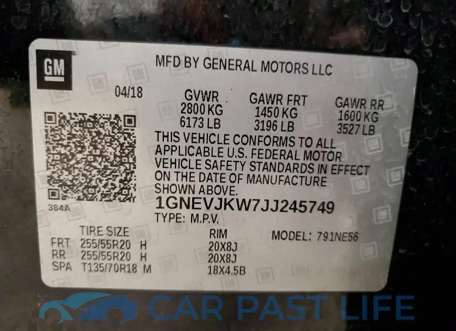 1GNEVJKW7JJ245749# 14