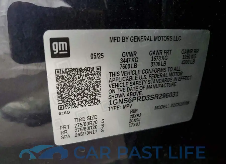 1GNS6PRD3SR296031# 13