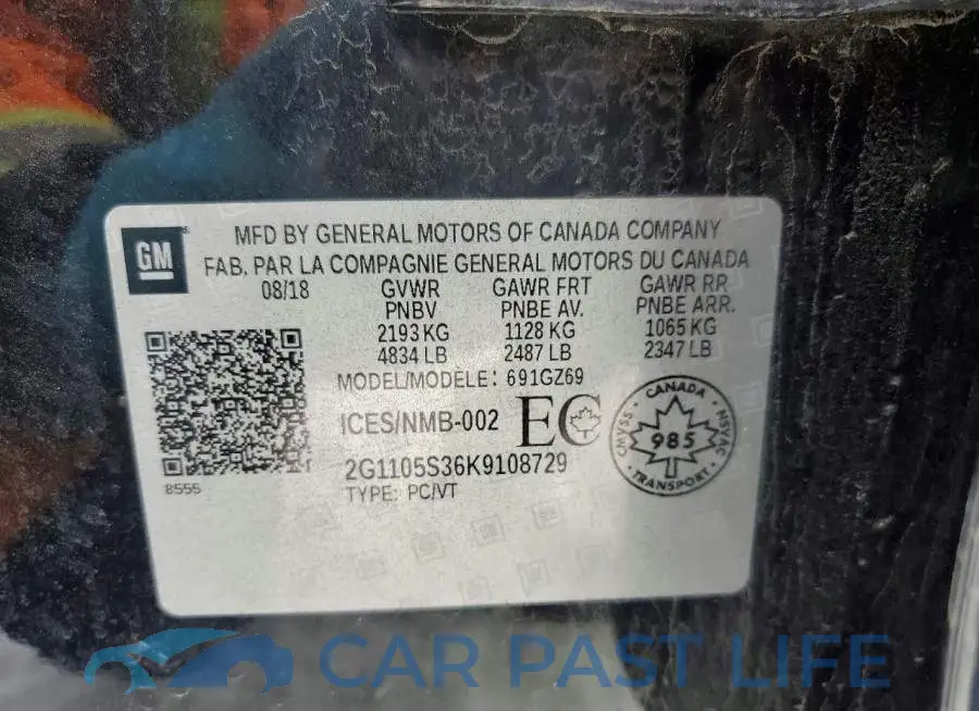 2G1105S36K9108729# 13