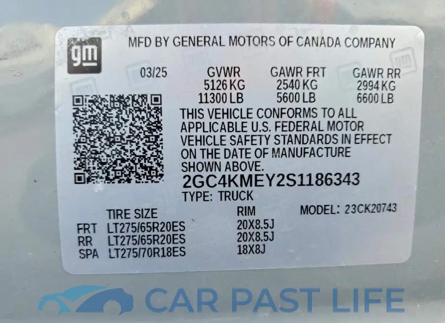 2GC4KMEY2S1186343# 14