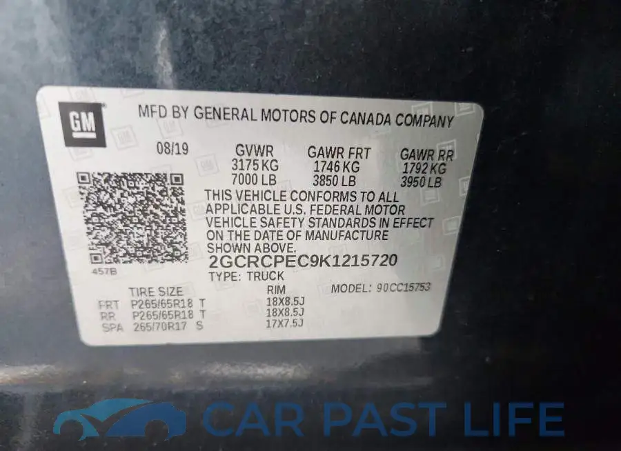 2GCRCPEC9K1215720# 12