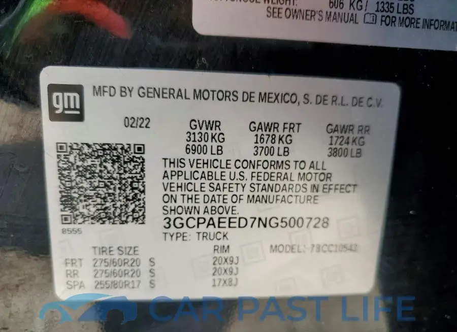 3GCPAEED7NG500728# 13