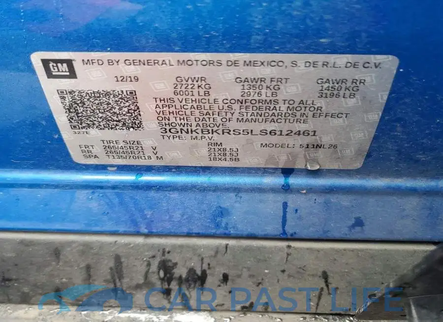 3GNKBKRS5LS612461# 12