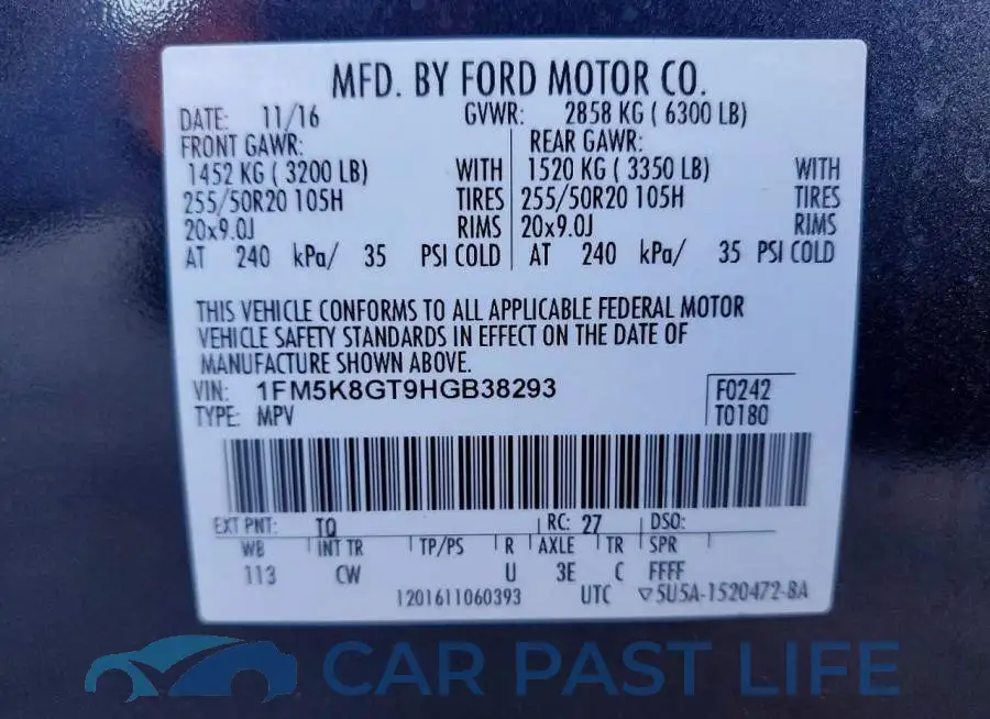 1FM5K8GT9HGB38293# 13