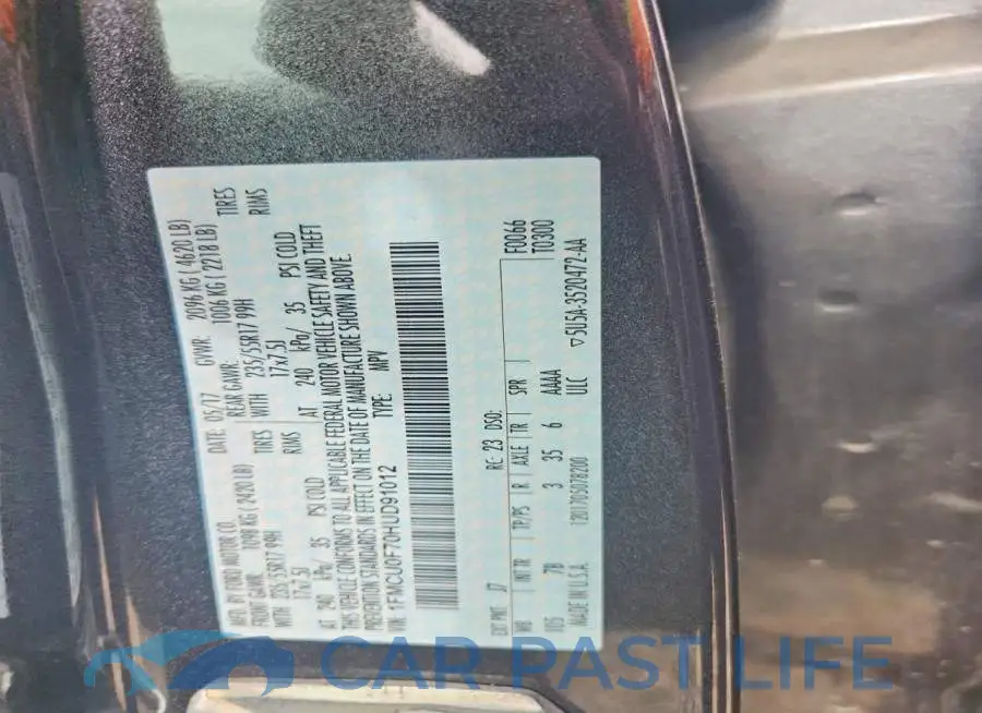 1FMCU0F70HUD91012# 12