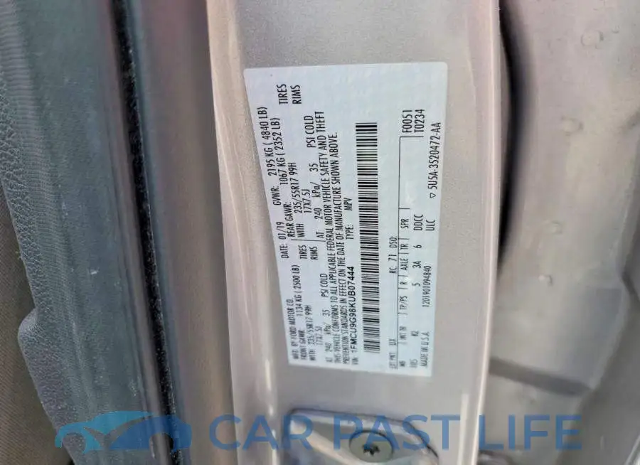 1FMCU9G98KUB07444# 13