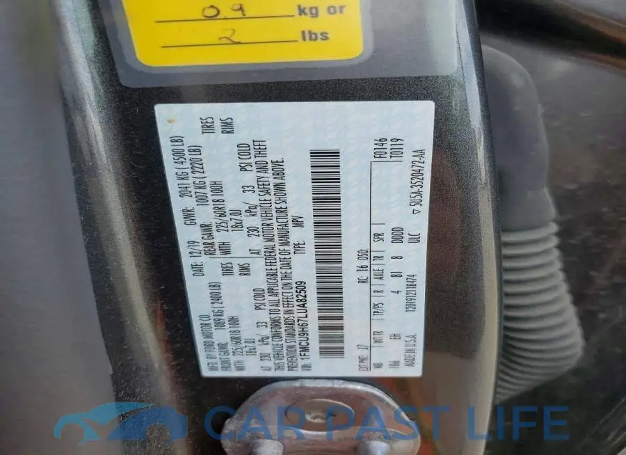1FMCU9H67LUA82509# 13