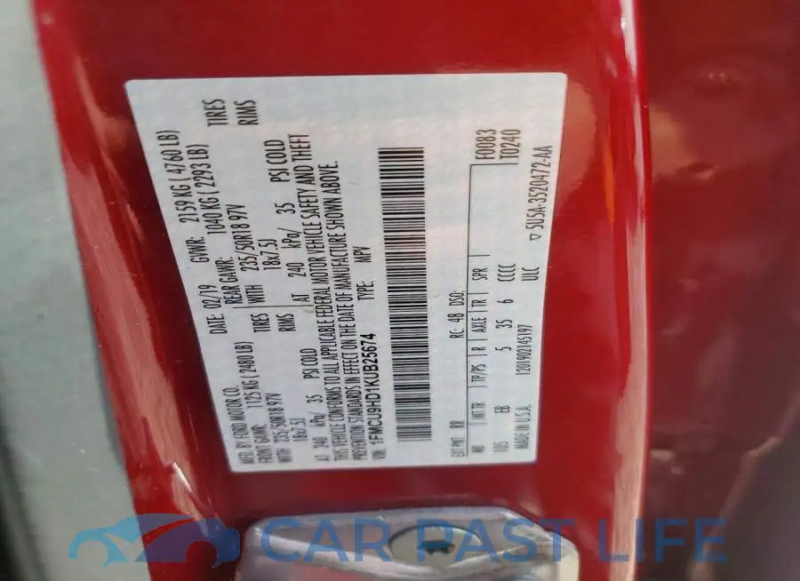1FMCU9HD1KUB25674# 13