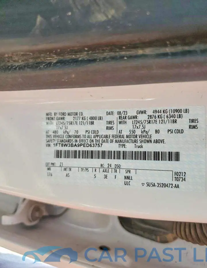 1FT8W3BA9PED63757# 12