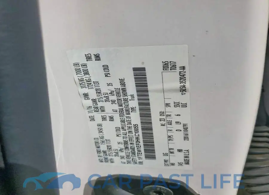 1FTEW1EF0HKC10055# 12