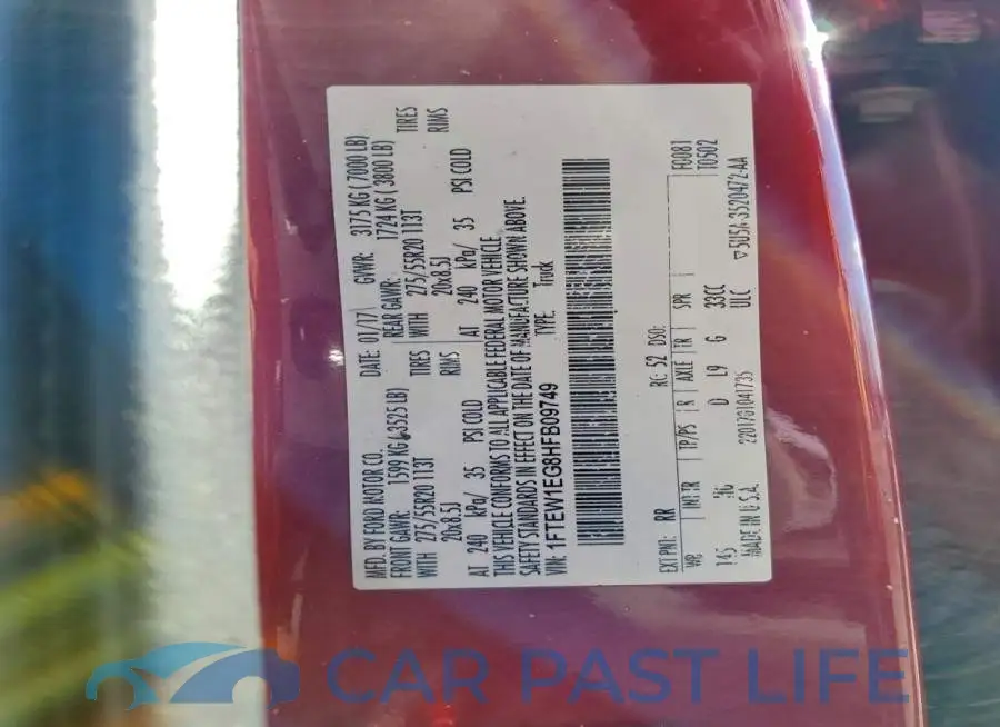 1FTEW1EG8HFB09749# 12