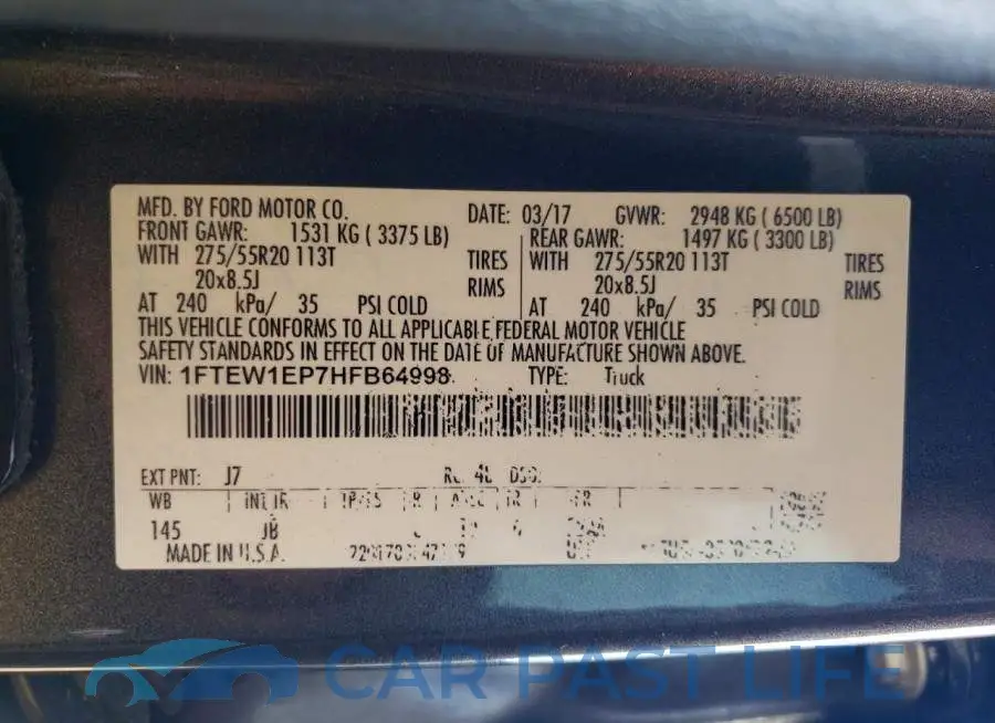 1FTEW1EP7HFB64998# 12