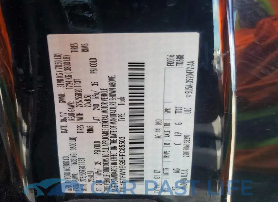 1FTFW1EG5HFC85503# 12