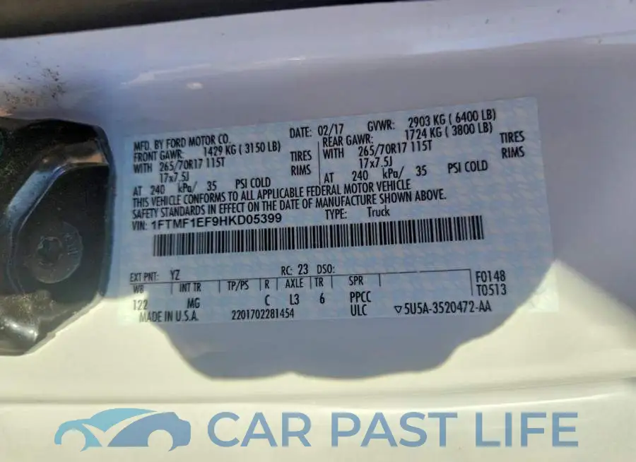 1FTMF1EF9HKD05399# 12