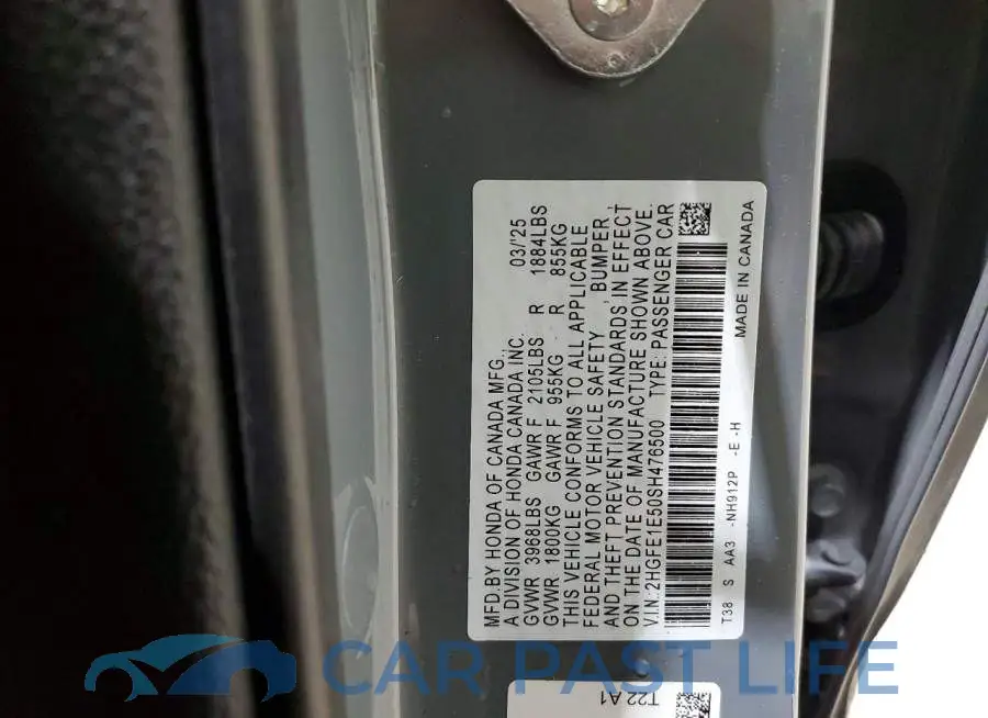 2HGFE1E50SH476500# 12