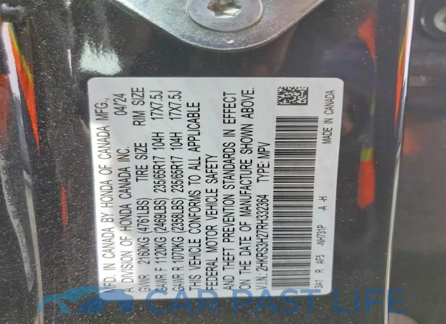 2HKRS3H27RH332364# 14