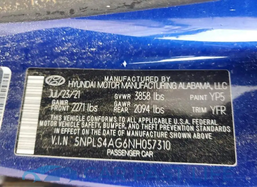 5NPLS4AG6NH057310# 12