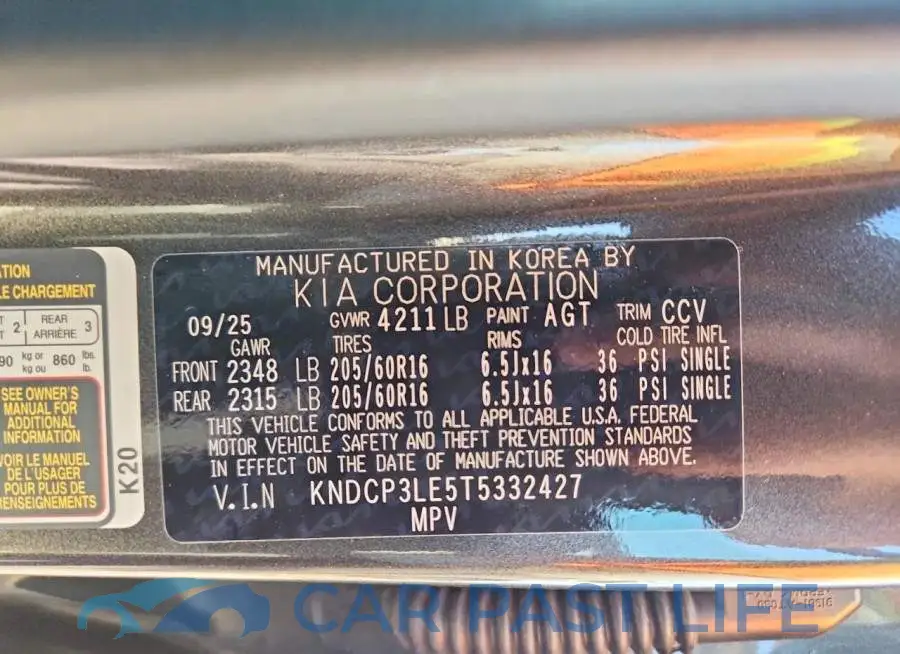 KNDCP3LE5T5332427# 12