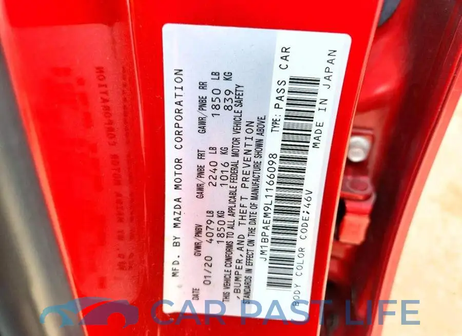 JM1BPAEM9L1166098# 12