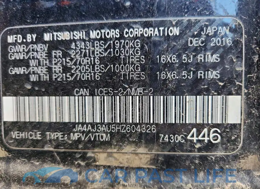 JA4AJ3AU5HZ604326# 14