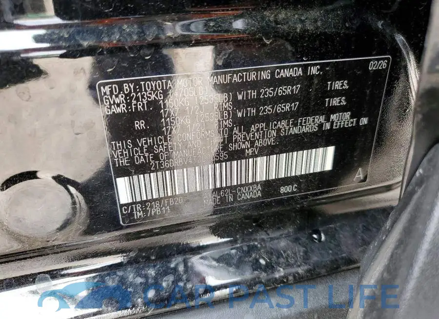 2T36DRBV4TC000595# 12