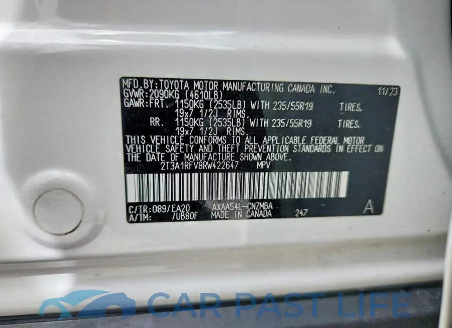 2T3A1RFV8RW422647# 13