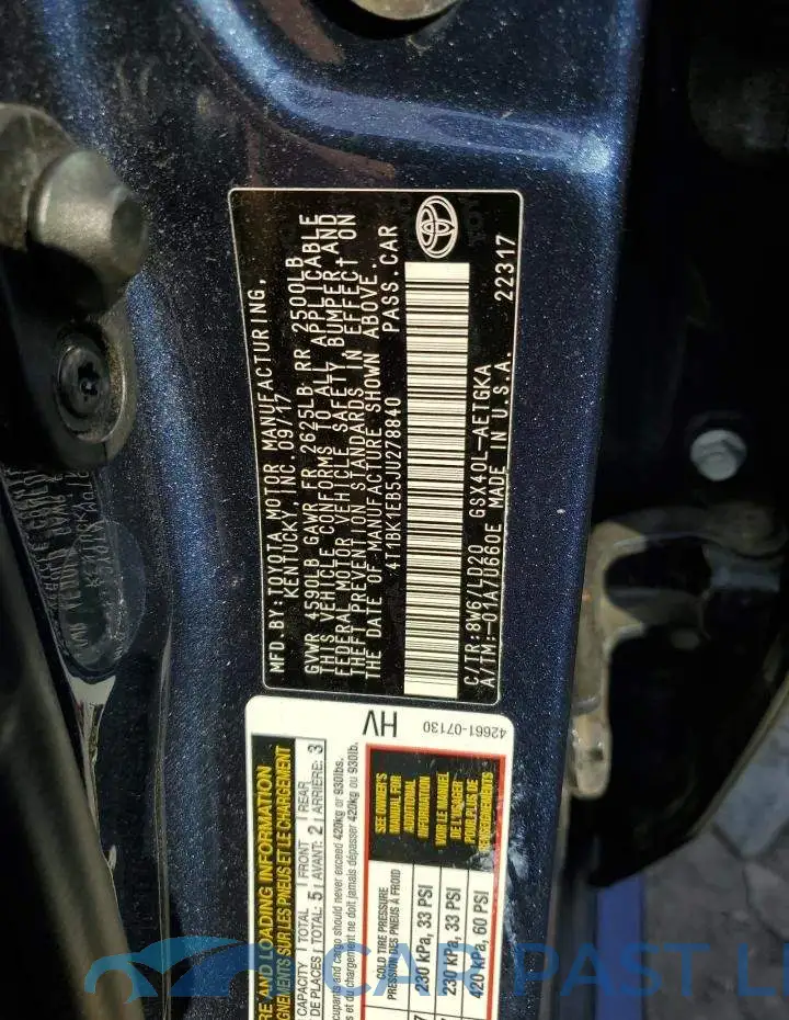4T1BK1EB5JU278840# 13