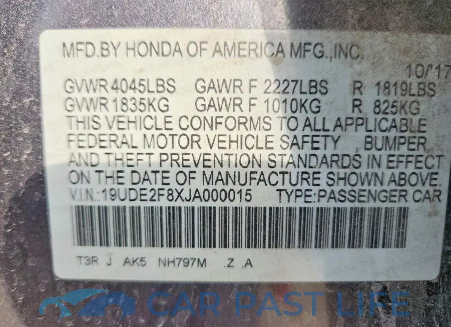 19UDE2F8XJA000015# 13