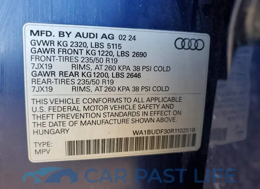 WA1BUDF30R1102518# 14