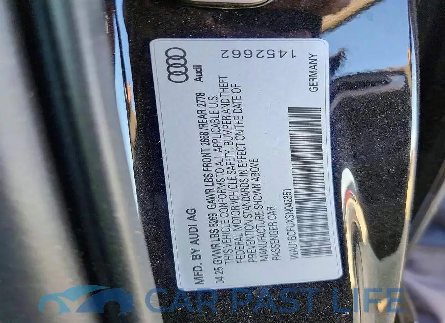 WAU1BCFUXSN042351# 13
