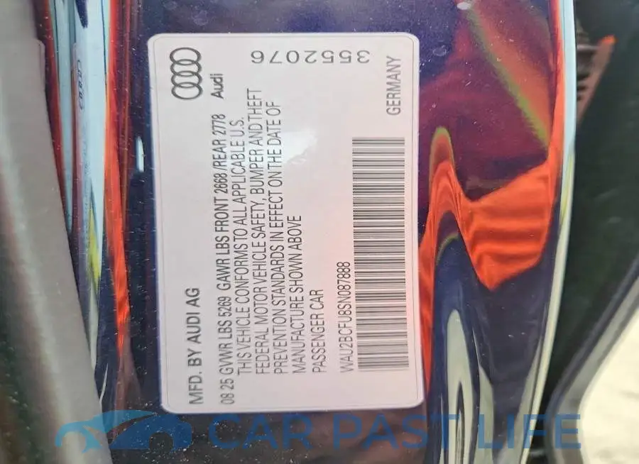 WAU2BCFU8SN087888# 12