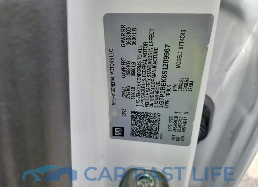 1GTP1BEK6S1209967# 12