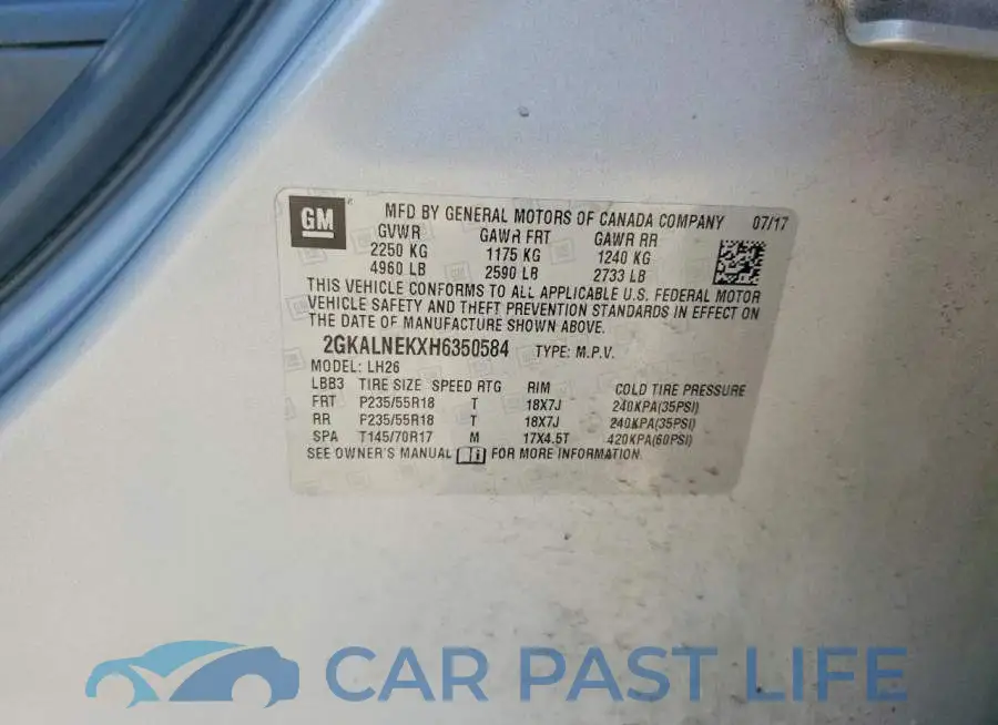 2GKALNEKXH6350584# 12