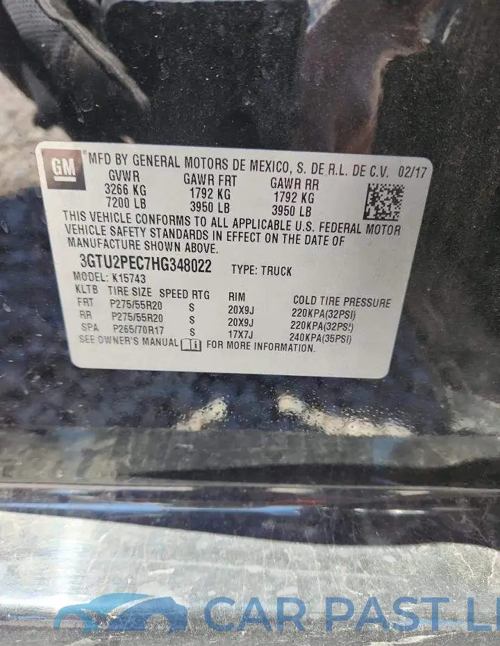 3GTU2PEC7HG348022# 13