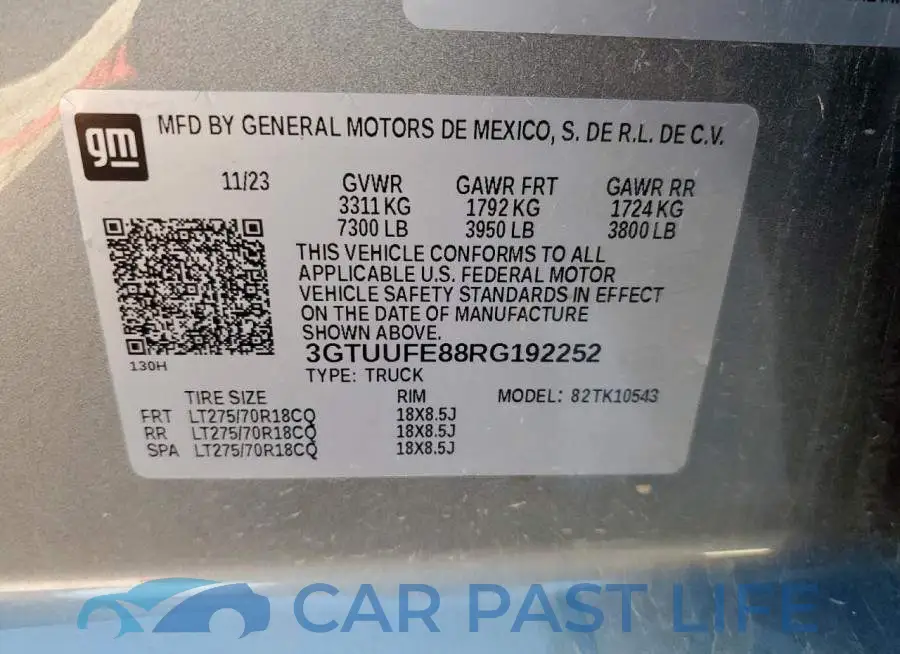 3GTUUFE88RG192252# 13